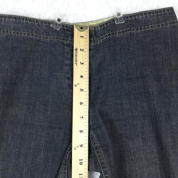Cabi Womens Jeans Capri Wide Leg Blue Denim Dark Wash Low Rise 2 - Picture 9 of 13